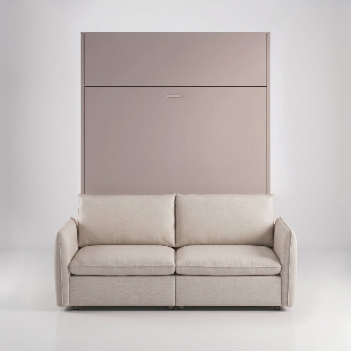 Murphy Bed Queen size over modern sofa | Dune - Champagne