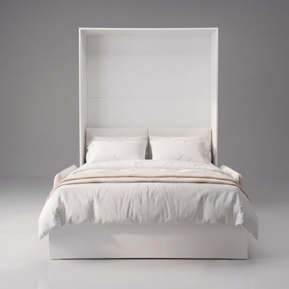 Panel Queen murphy bed sofa | Opal White - Champagne