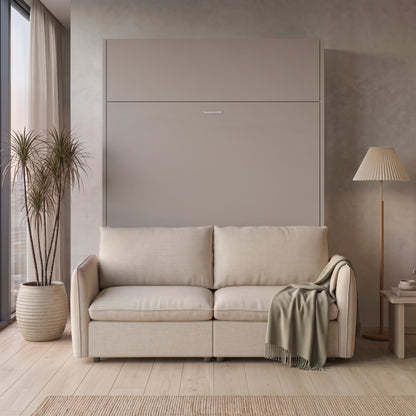 Panel Queen murphy bed and mosaic sofa in room | Dune - Champagne