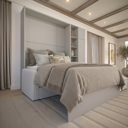 Panel Murphy Bed opened over Mosaic Sectional Couch | Dune