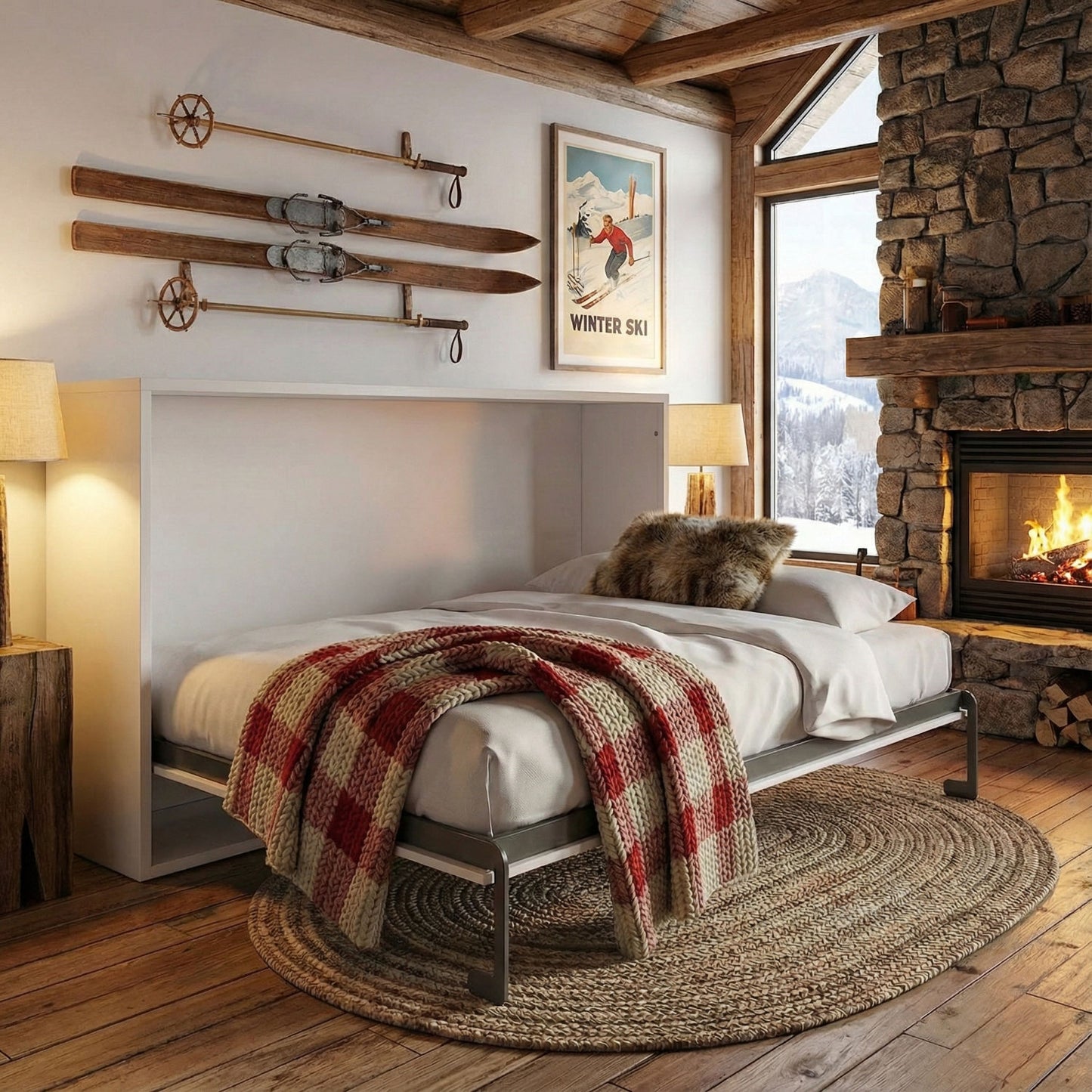 Panel Horizontal Twin Murphy Bed