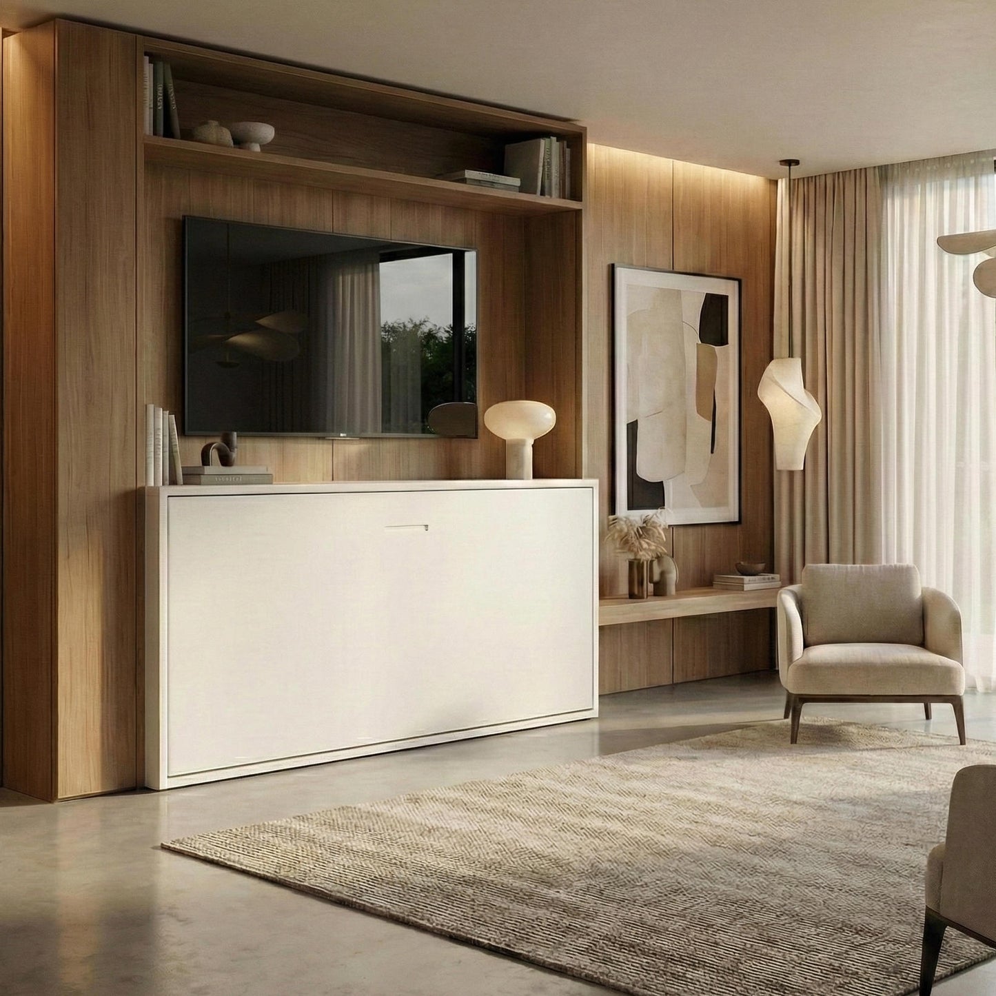 Panel Horizontal Twin Murphy Bed