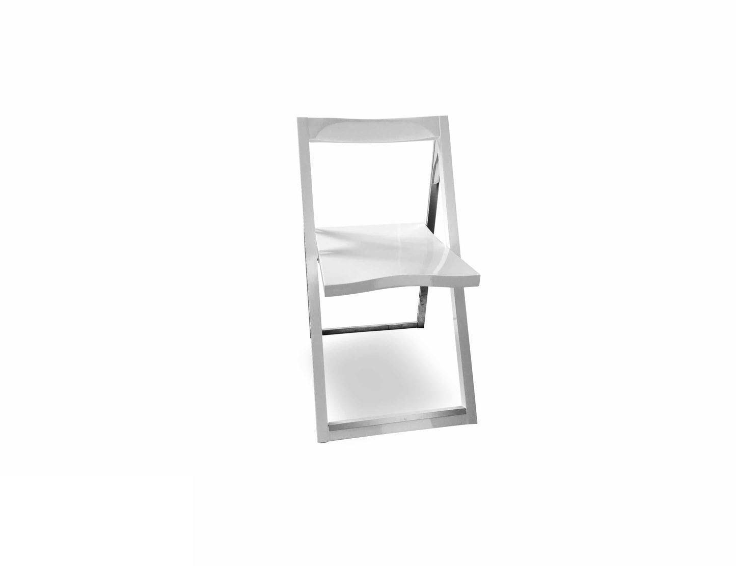 Pendulum-folding-chair-in-white-and-chrome