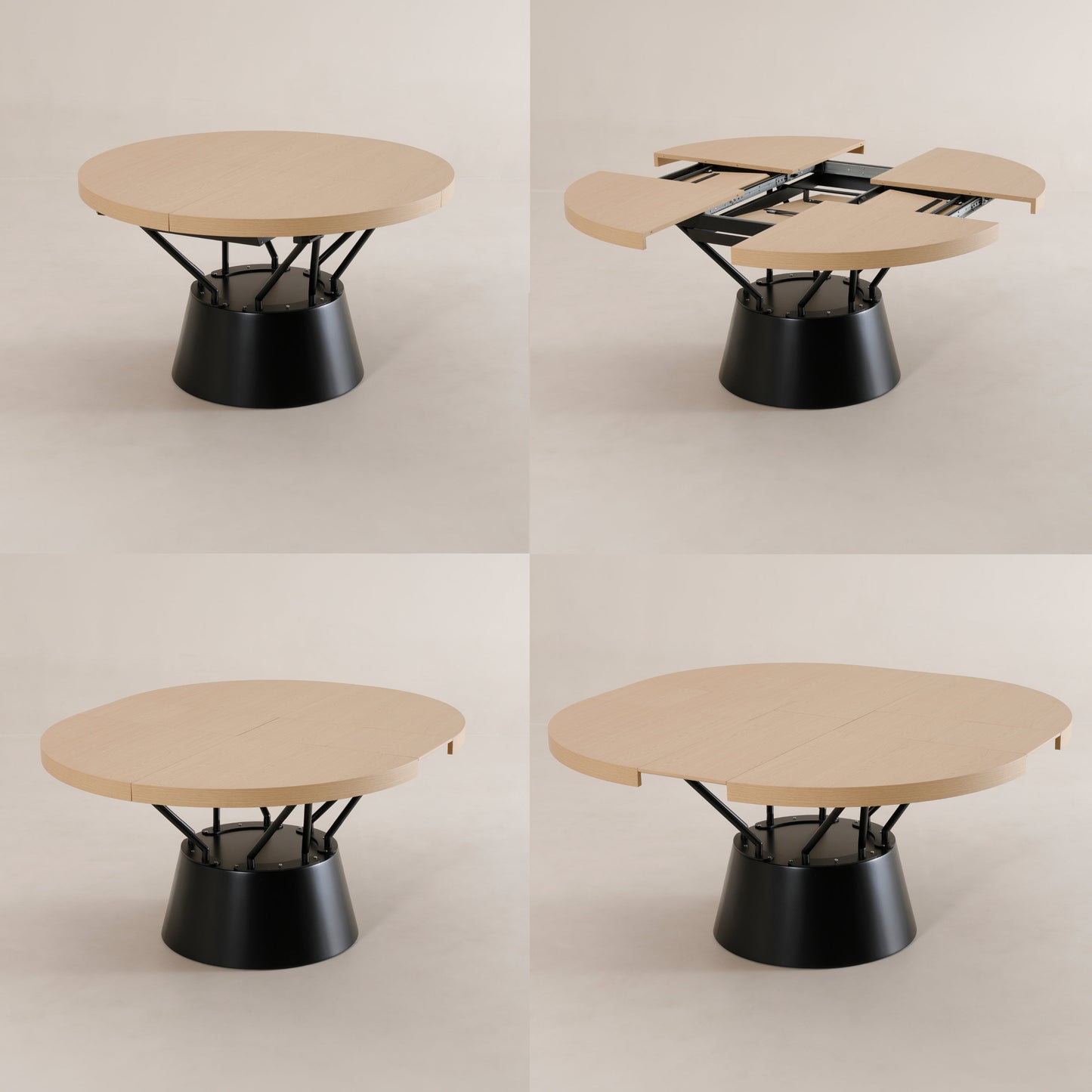 Radial unique expanding round table on a pedestal - expand furniture | Universal