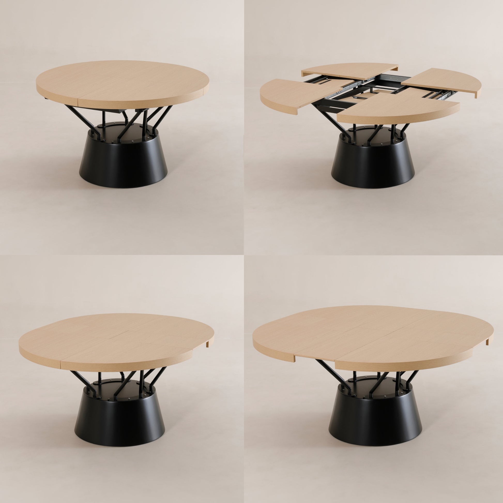Radial unique expanding round table on a pedestal - expand furniture | Universal