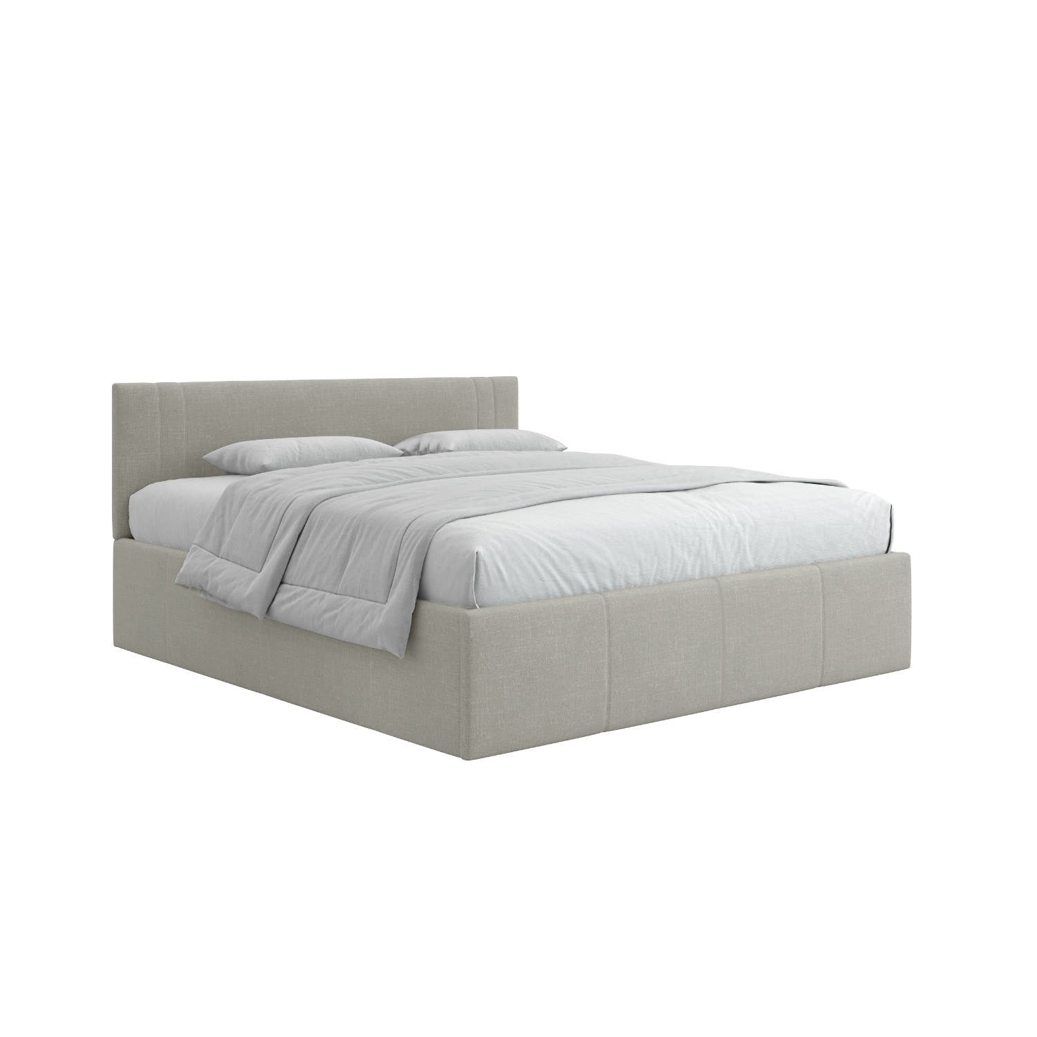 Reveal King grey deep under storage bed with lifting system in Sand Beige