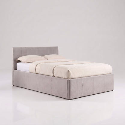 Reveal Queen size lift storage bed closed | Light Elephant grey