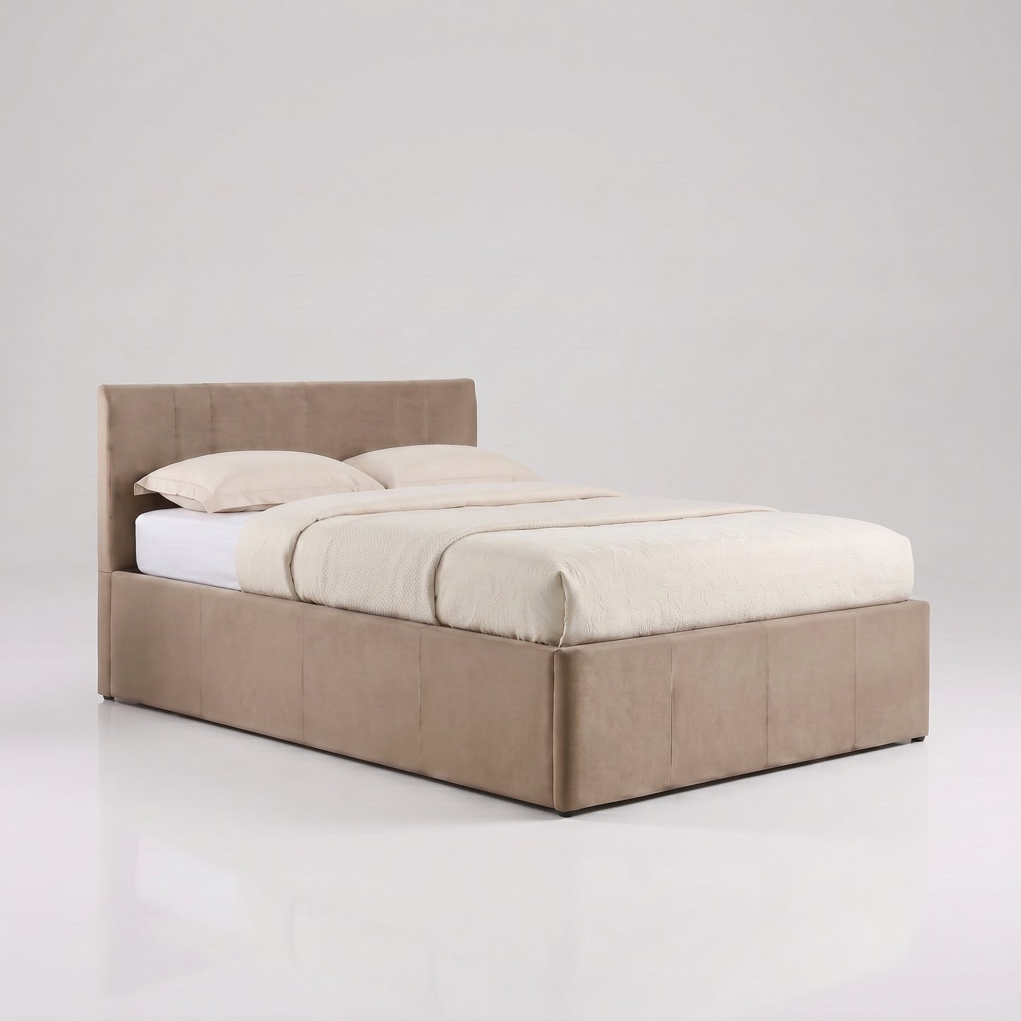 Reveal Queen size lift storage bed closed | Taupe