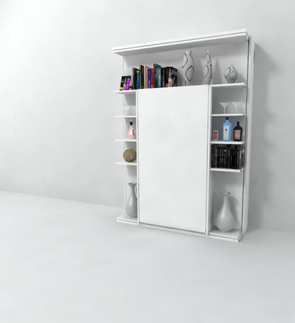 Revolving-italian-wall-bed-with-library-vertical-storage