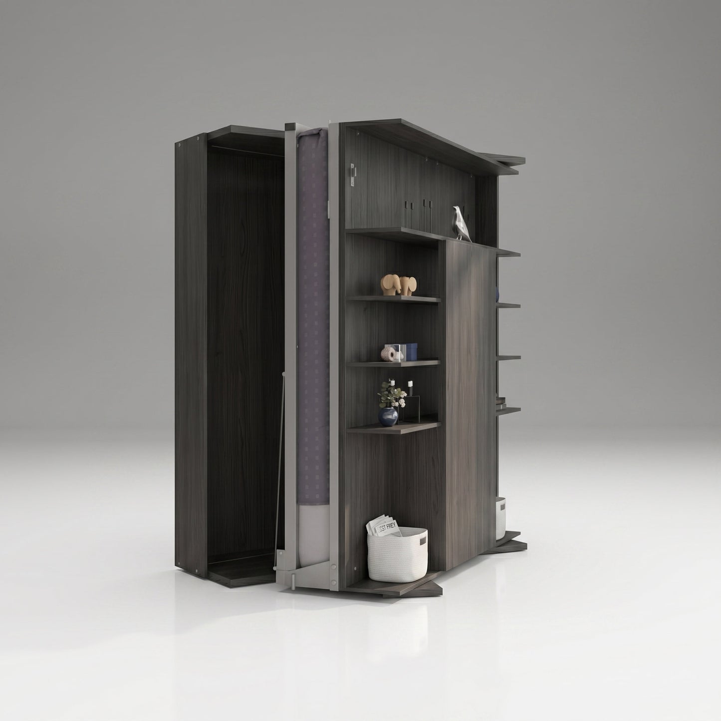 LMG Rotating Murphy Bed with Sliding Table | Rovere Carbone