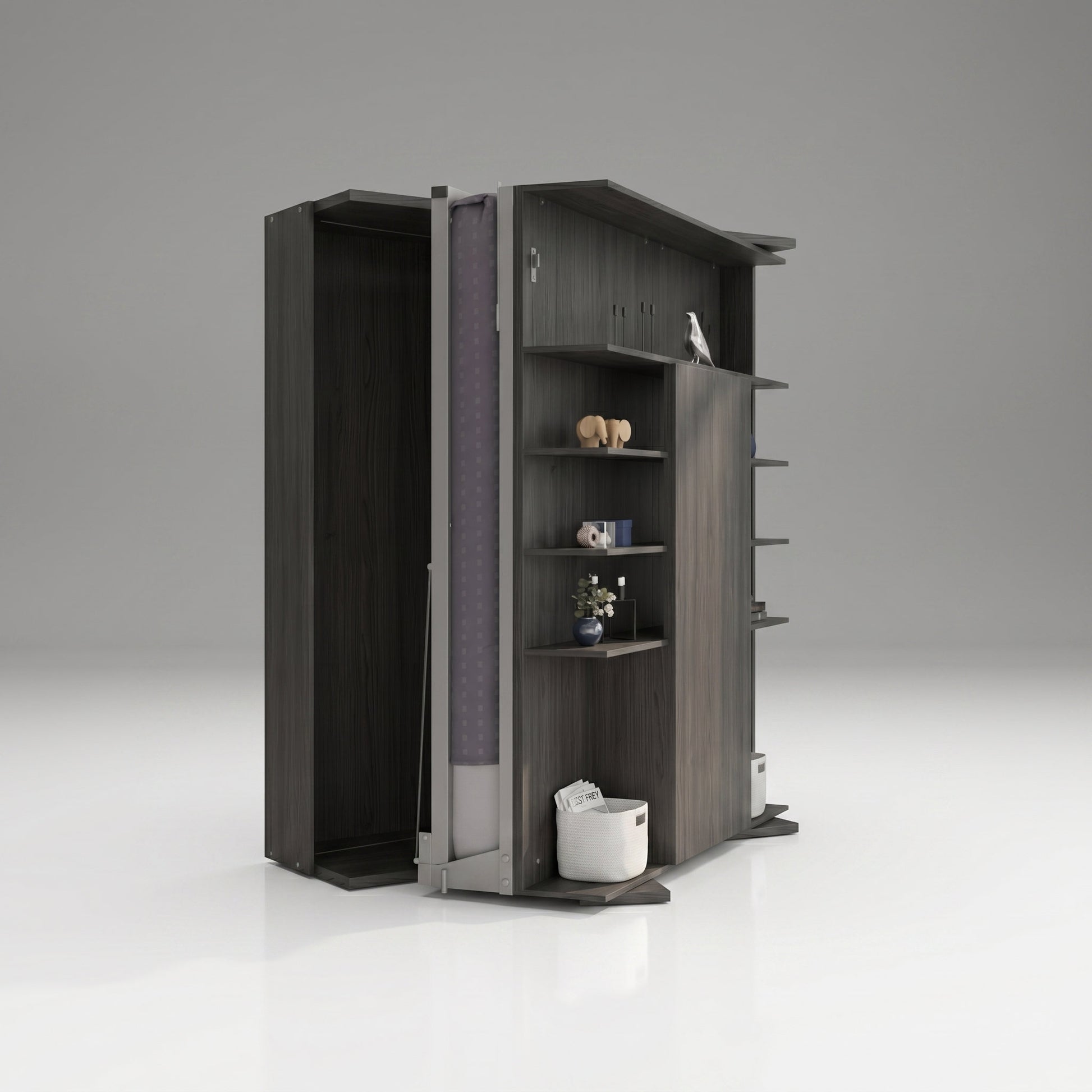 LMG Rotating Murphy Bed with Sliding Table | Rovere Carbone