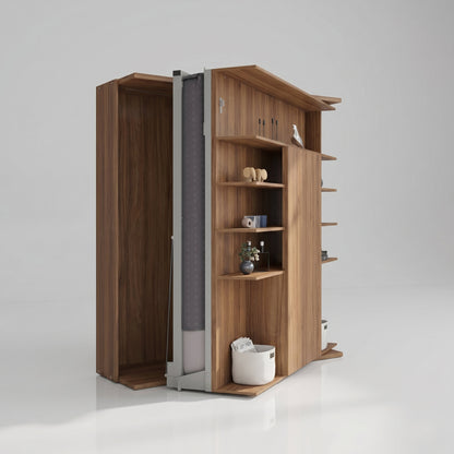 LMG Rotating Murphy Bed with Sliding Table | Noce - Walnut