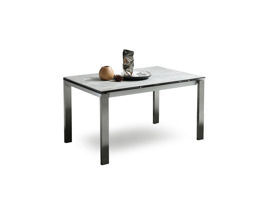 Slate-Ceramic-grey-glass-extending-table-on-steel-legs