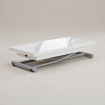 TR4 Transforming Coffee table at low height can double in size | Glossy White