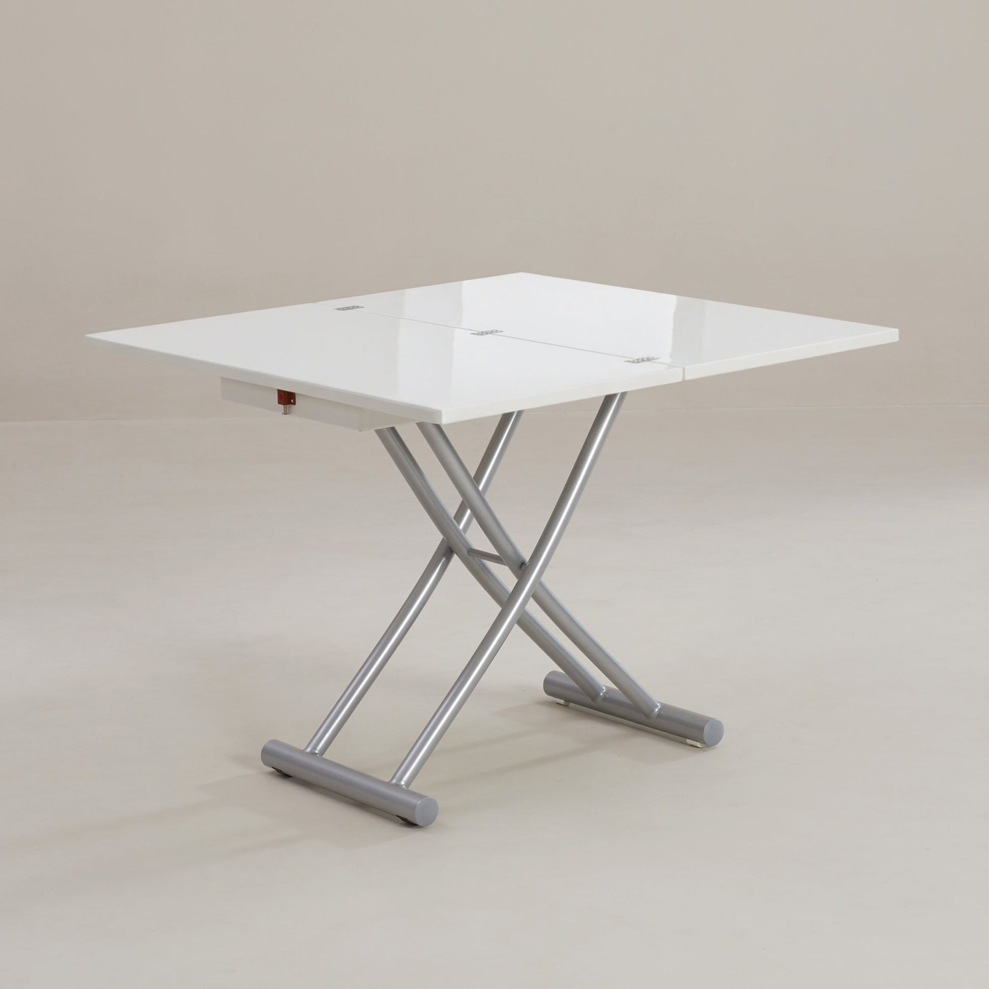 TR4 Coffee raised up to dinner height for 4 people | Glossy White