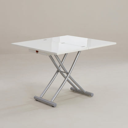 TR4 Coffee raised up to dinner height for 4 people | Glossy White