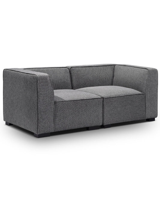 The Soft Cube Love Seat 2 person Sofa - grey square sofa modular design face