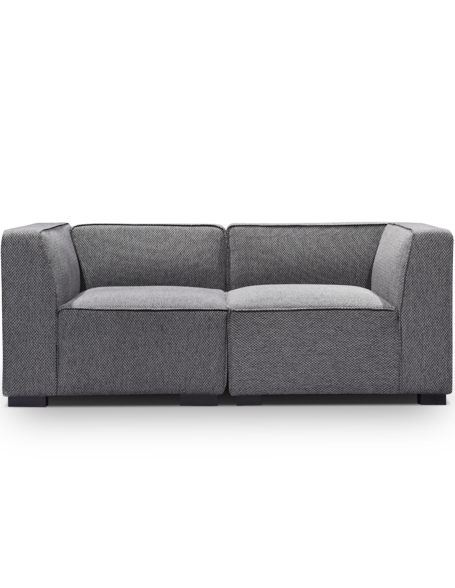 The Soft Cube Love Seat 2 person Sofa - grey square sofa modular design face