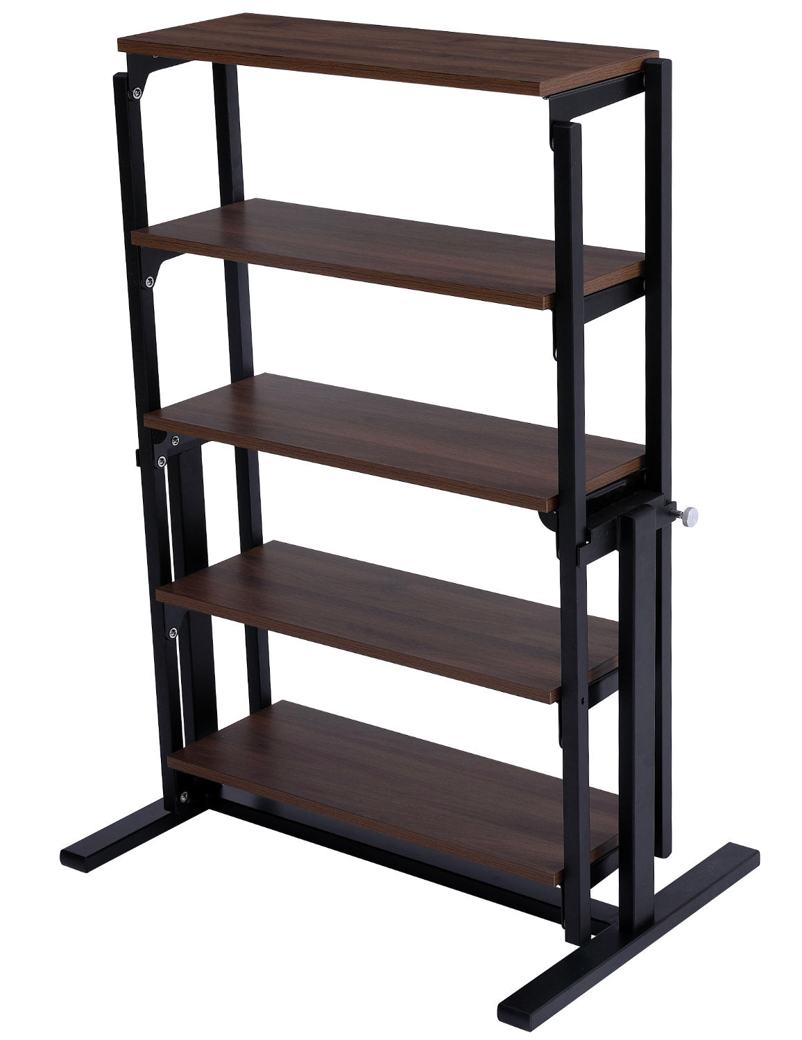 The shelf table - balanced shelving converts into dinner table - chocolate walnut color