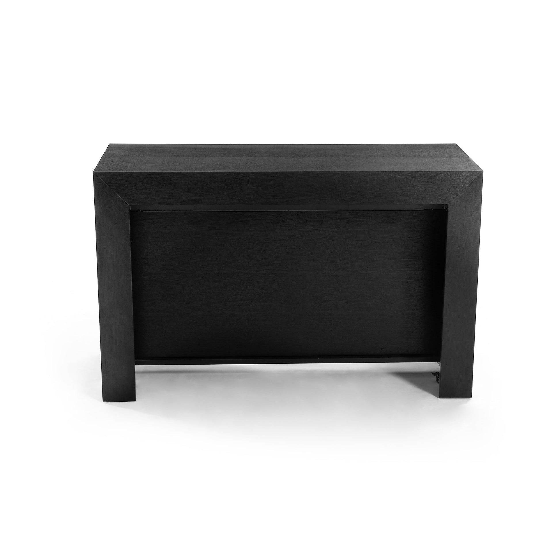 Tiny Titan V3 black wood kitchen console table extends to seat large kitchen dining table wb