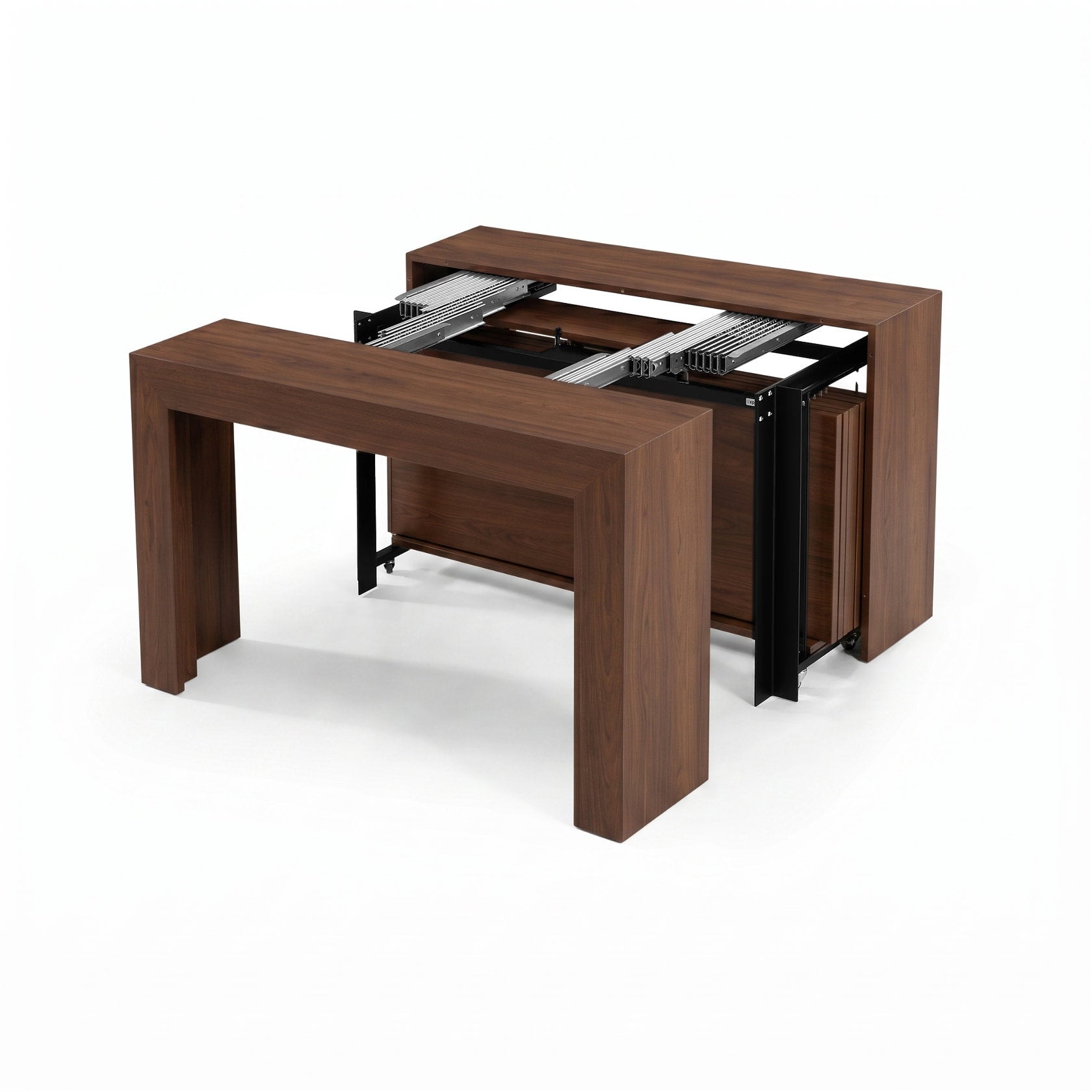 Tiny Titan V3 partially opened showing stored extensions | Wood Walnut