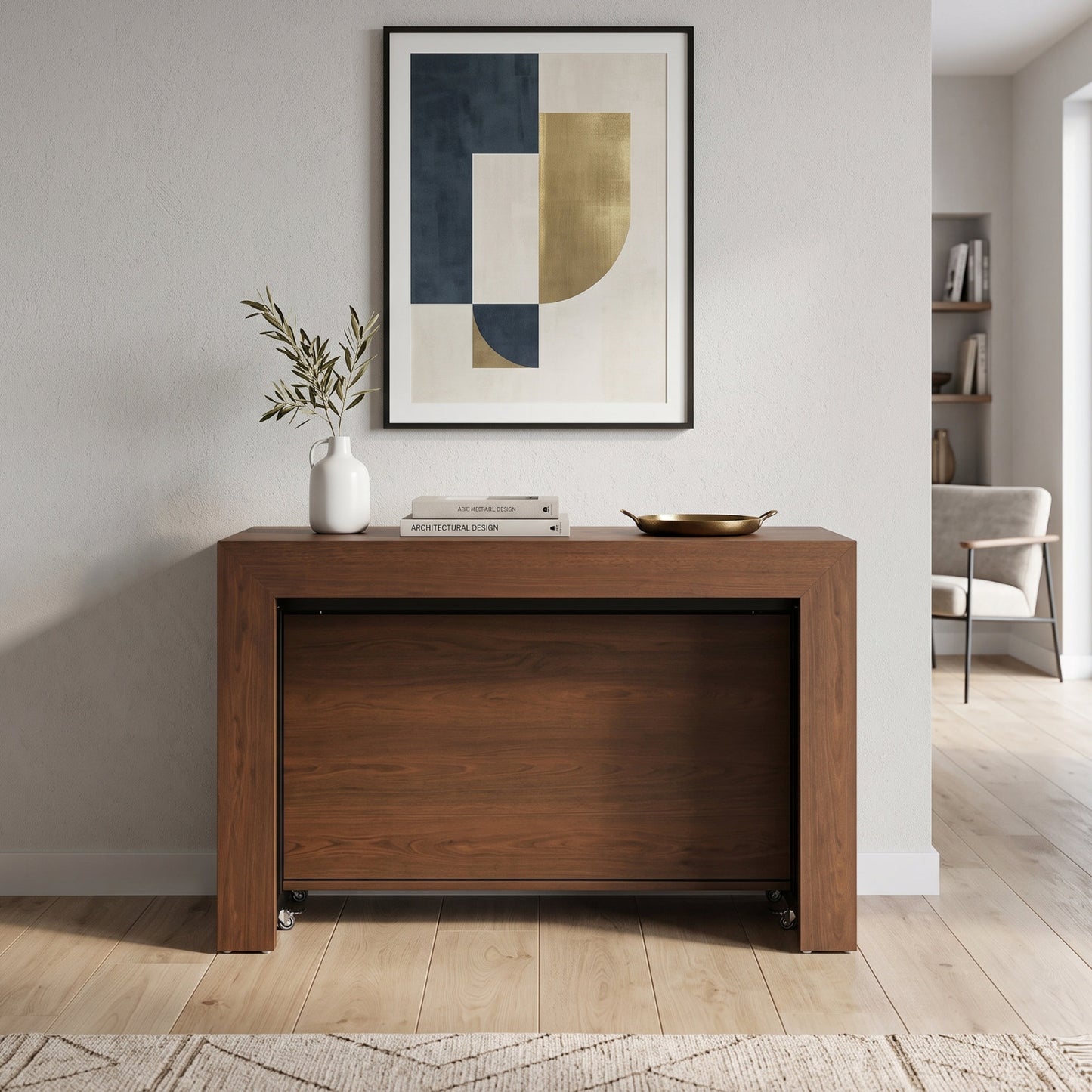 Tiny Titan extending console to kitchen table | Wood Walnut
