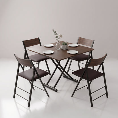 Tr4 transforming coffee to dinner table with nano chairs set | Chocolate Walnut