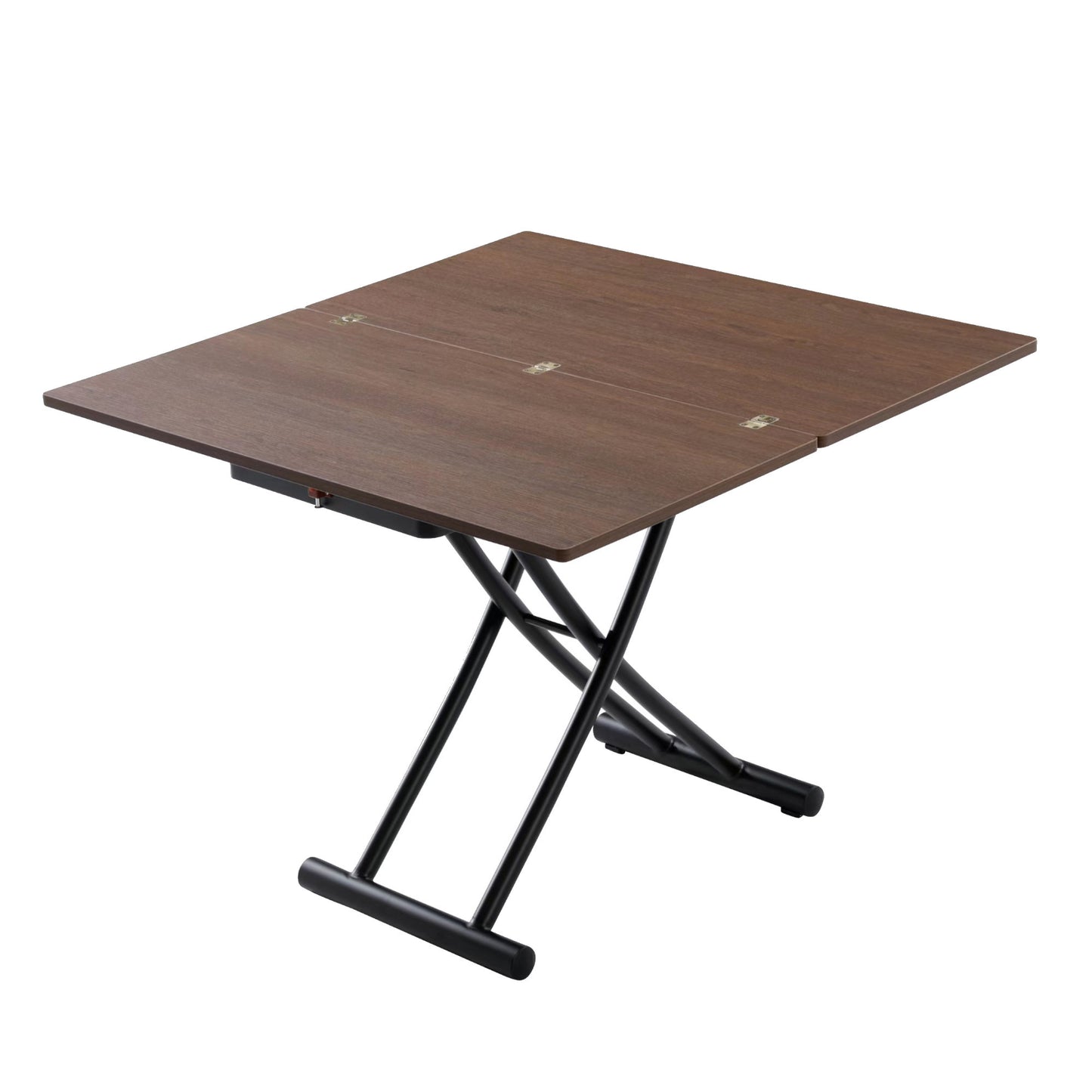 Coffee transforming table changes height and size to become a dinner table - walnut