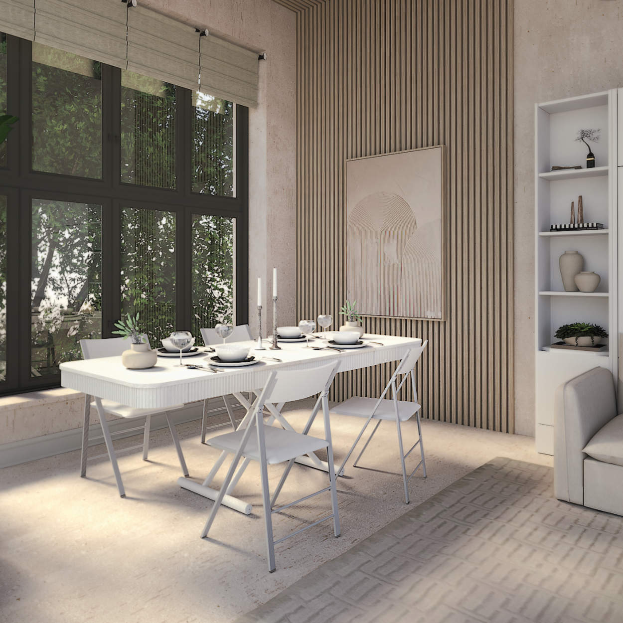 Ultimate room bundle - curve coffee table raised and set to dinner height