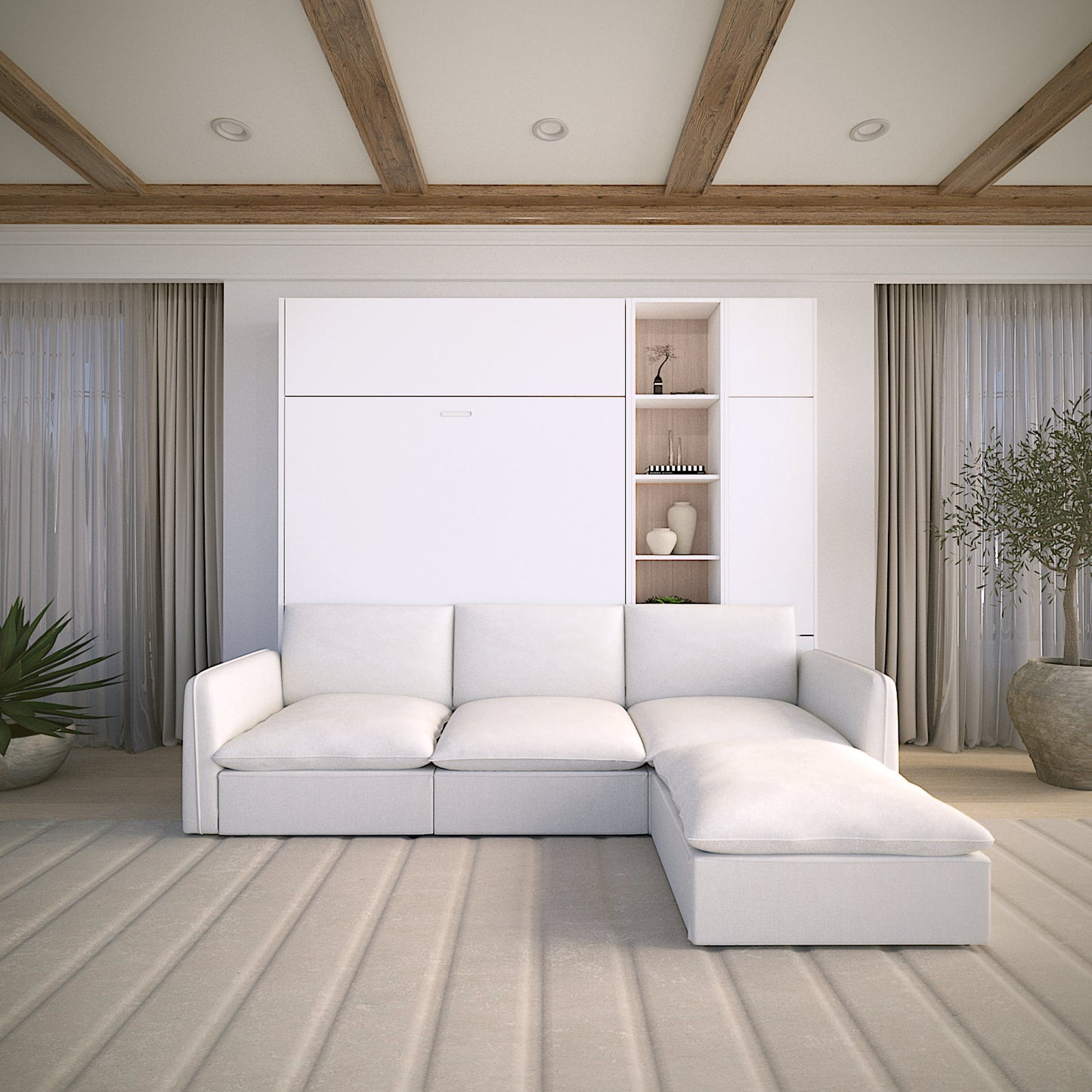 Panel Mosaic - Queen Sectional Murphy Bed Couch