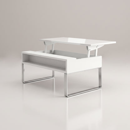 Boost lift table opened with storage inside