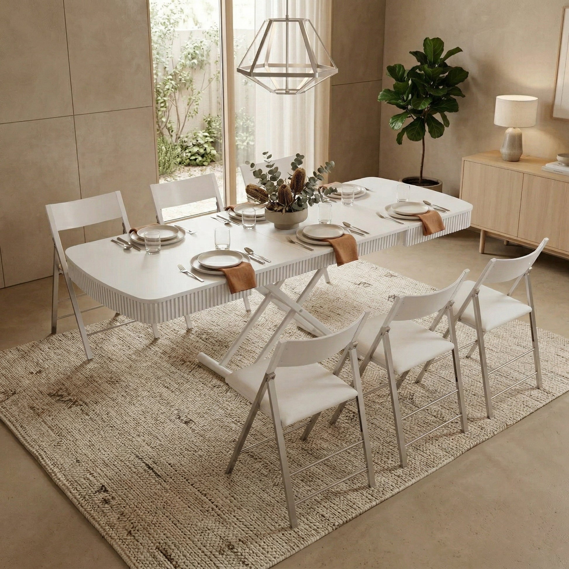 box coffee curve dinner set | Wood White