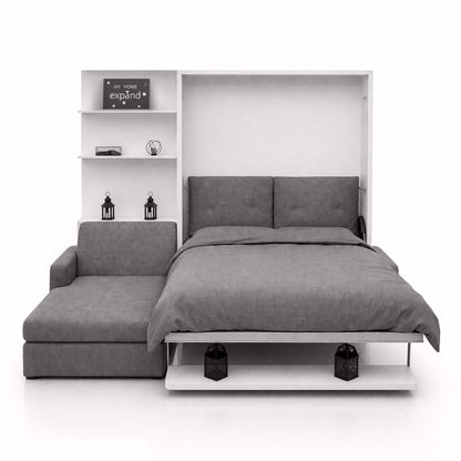 Compatto - Shelf Wall Bed over Sectional Sofa