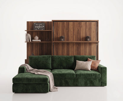 Compatto - Shelf Wall Bed over Sectional Sofa