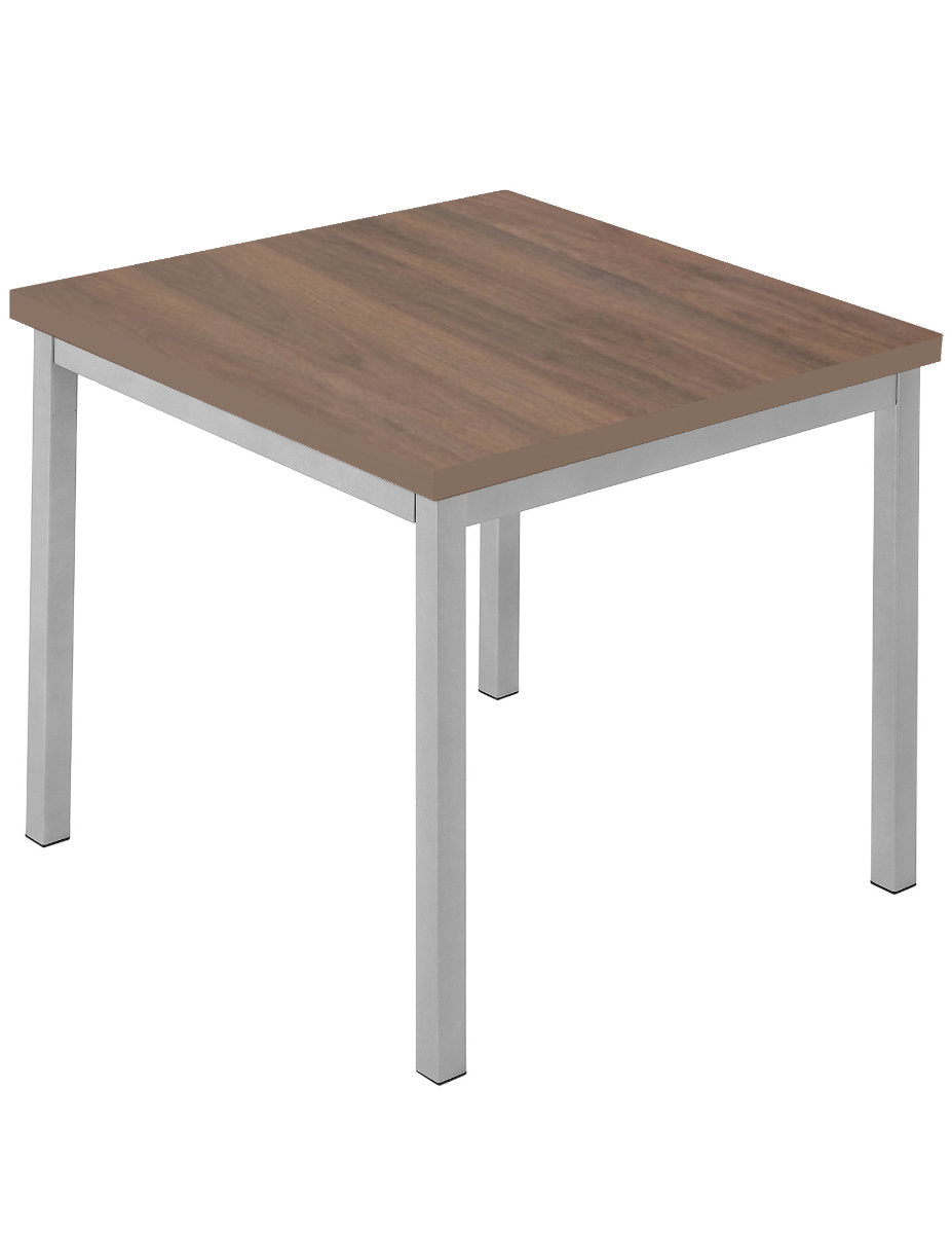 echo-extending-square-table-in-chocolate-walnut with silver legs