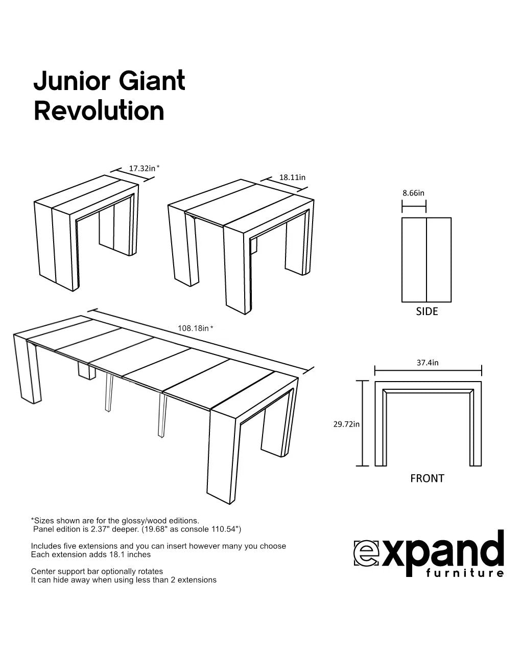 junior giant revolution size