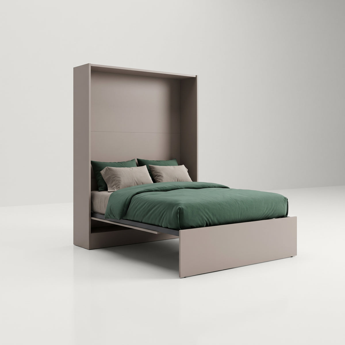 Panel Murphy Bed opened unique designer queen size | Dune