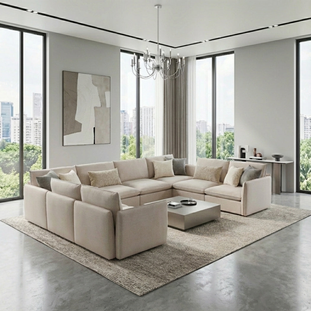 Mosaic super sized sectional sofa wrap around design