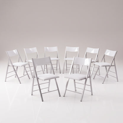 Nano Thin Modern Folding chairs build your own 8 dining set bundle 