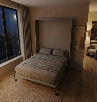 Queen Panel Murphy Bed in an open position | Dune