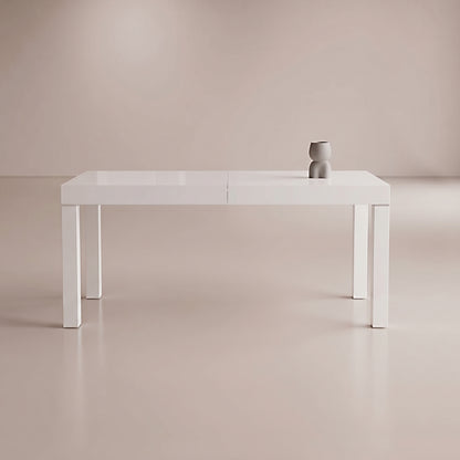 Pillar Extending table in glossy white