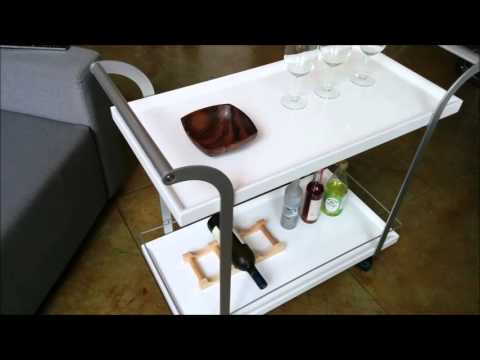 Motion Trolley Serving Cart in White Gloss