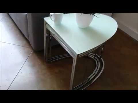 Bow 3 Nesting Glass Tables for Small Apartments