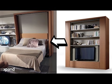 Amore Revolving TV Murphy Bed demo Expand Furniture