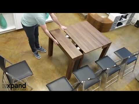 Gigante Wood Transformer Table with extension storage built inside