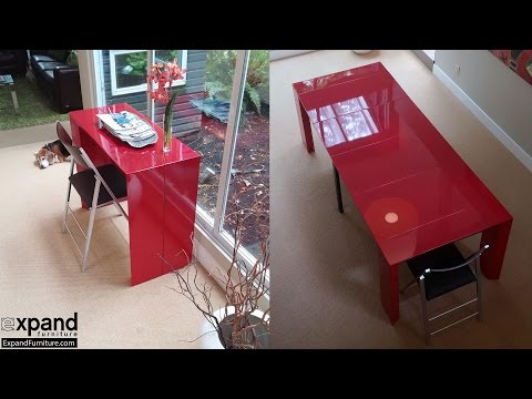 Junior Giant Edge Red glossy extending console dinner table