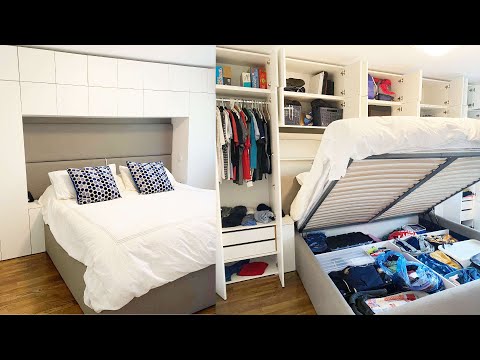 Storage Optimized bedroom makeover with King Lift Storage Bed