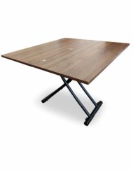 Transforming-table-space-saver-evolved-in-converted-table-form-in-walnut-chocolate-finish-and-black-legs