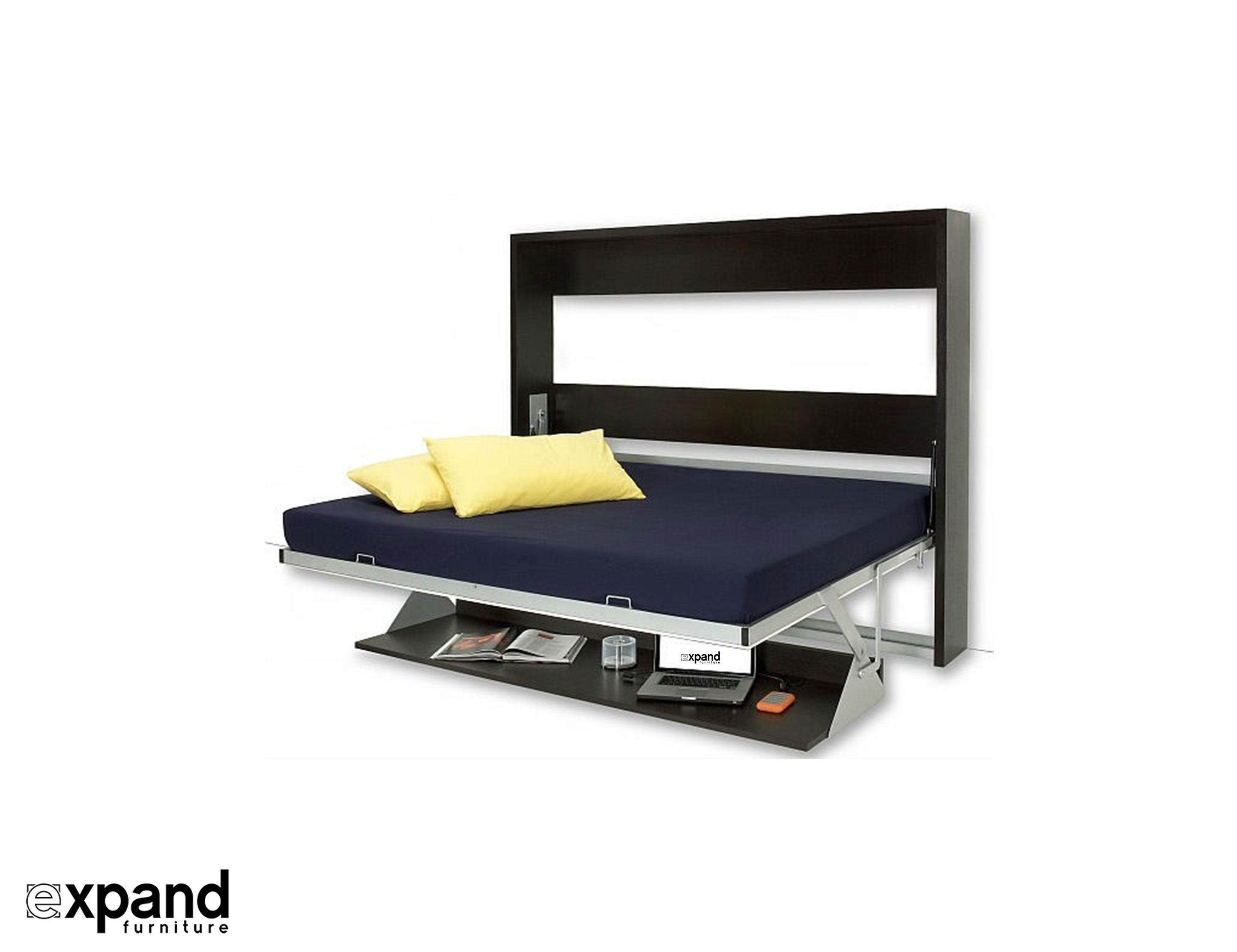 bed desk held by mattress