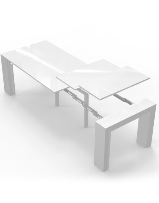 Junior Giant Extending Console to dining Transformer table - Glossy white 6 in 1 multifunctional table